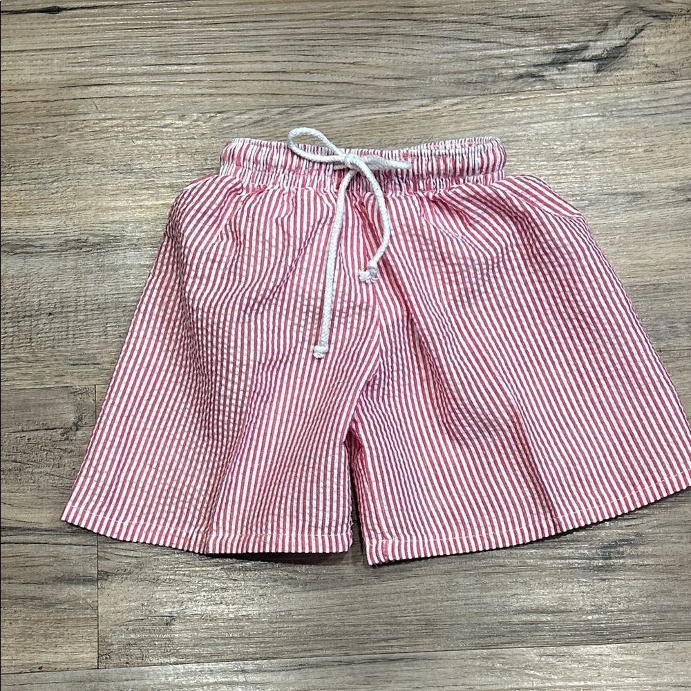 Red and White Striped Shorts